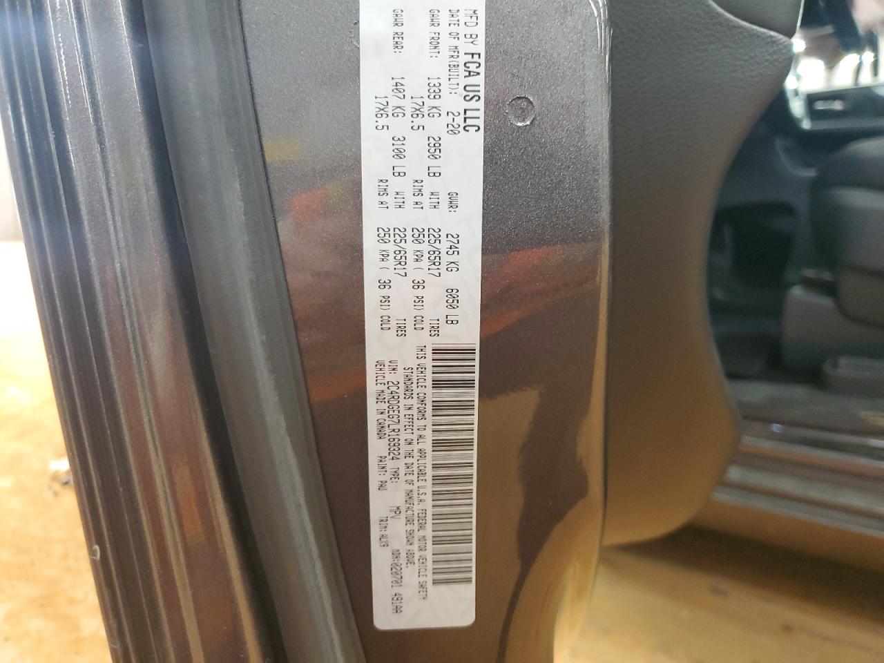 2020 Dodge Grand Caravan Gt VIN: 2C4RDGEG7LR169324 Lot: 69666415