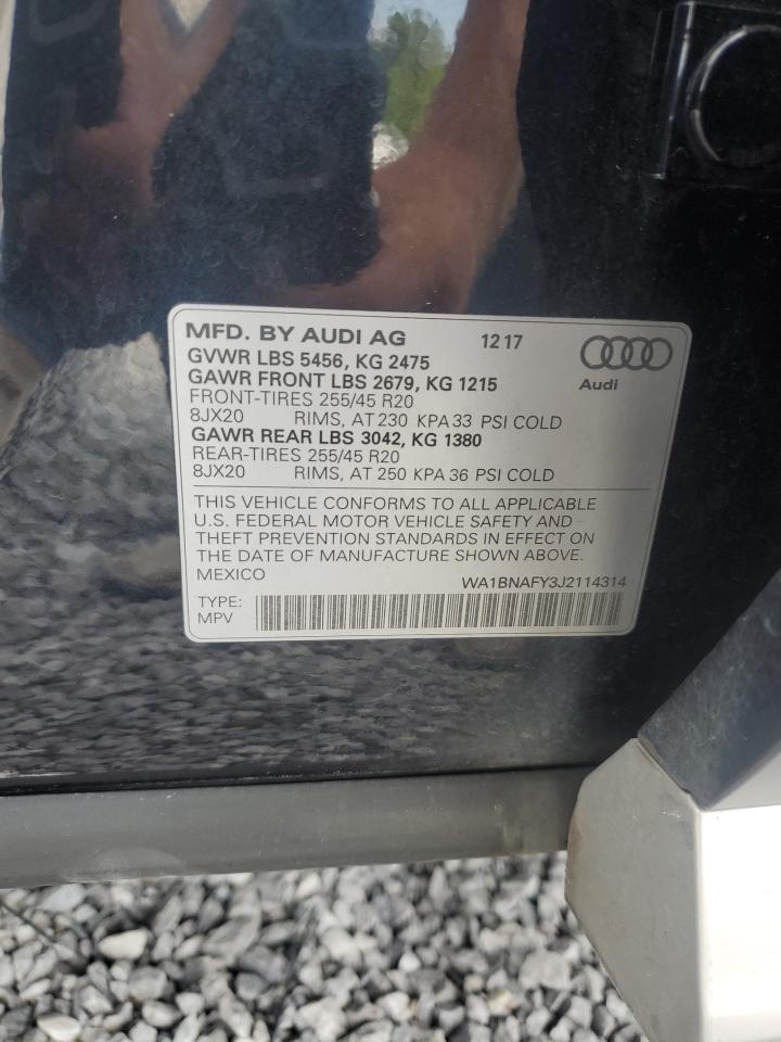 2018 Audi Q5 Premium Plus VIN: WA1BNAFY3J2114314 Lot: 68911955