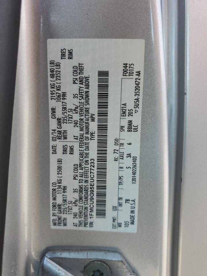 2014 Ford Escape Se VIN: 1FMCU9G95EUC77233 Lot: 70479515