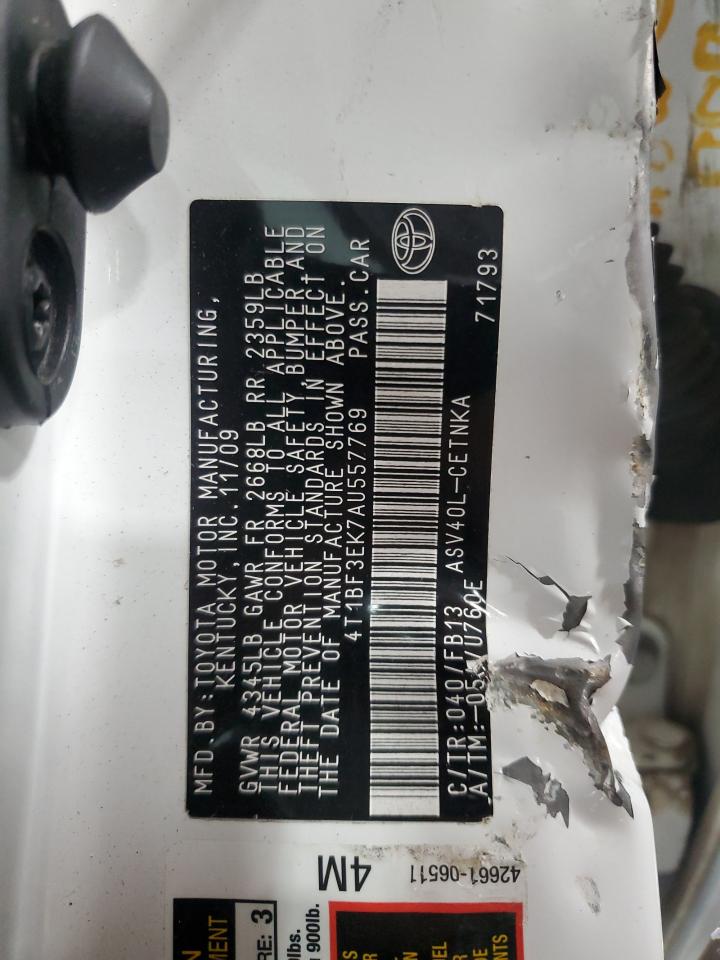 2010 Toyota Camry Base VIN: 4T1BF3EK7AU557769 Lot: 69233645