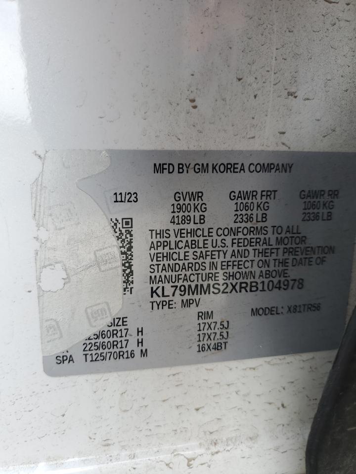 2024 Chevrolet Trailblazer Ls VIN: KL79MMS2XRB104978 Lot: 68876785