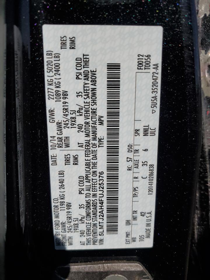 2015 Lincoln Mkc VIN: 5LMTJ2AH4FUJ25376 Lot: 69616605