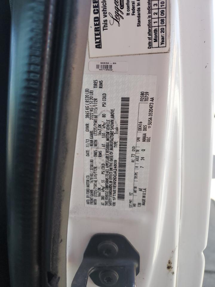 2013 Ford Econoline E150 Van VIN: 1FTNE1EW2DDA24809 Lot: 67645795