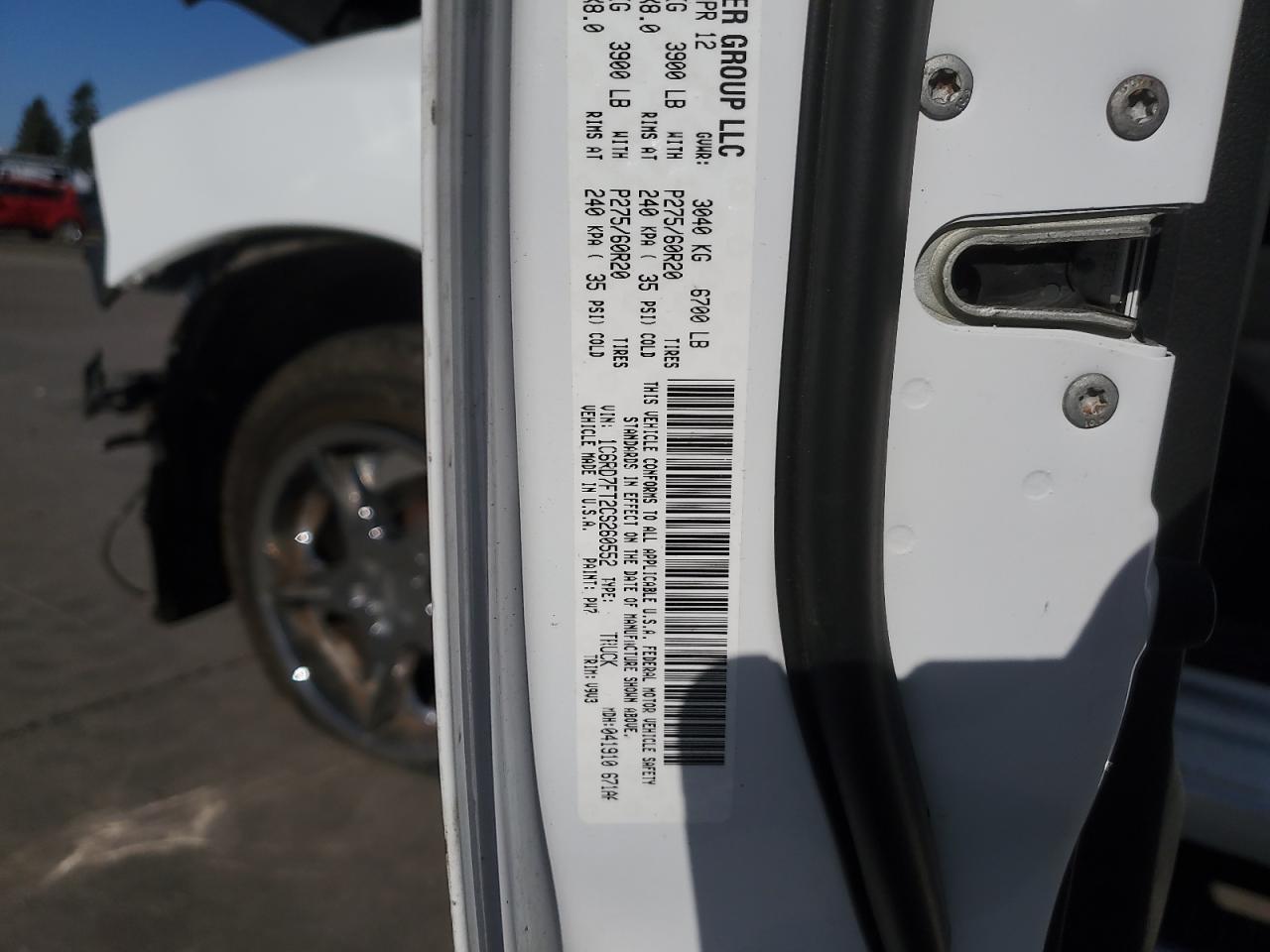 2012 Dodge Ram 1500 St VIN: 1C6RD7FT2CS260552 Lot: 70130495