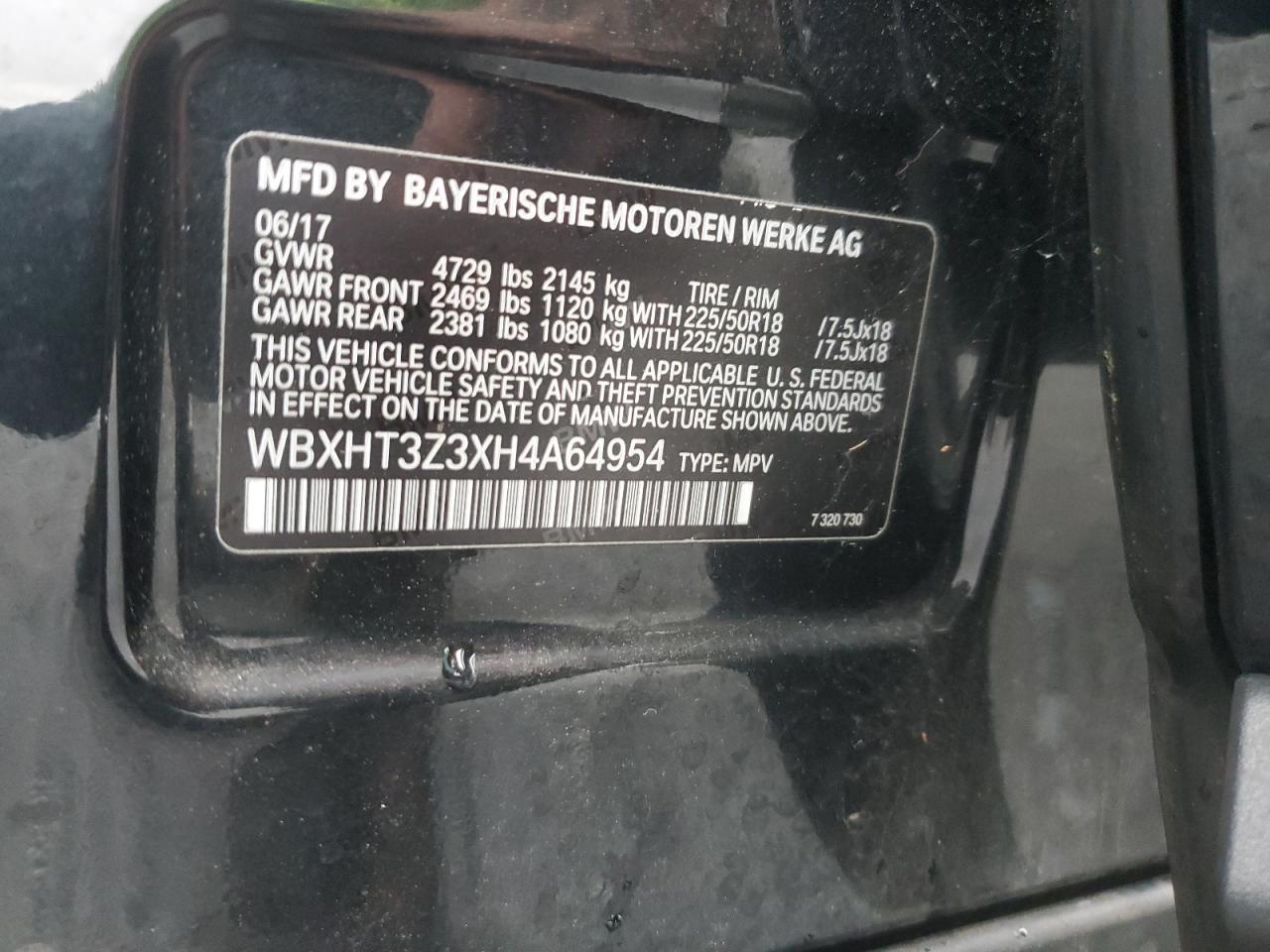 2017 BMW X1 xDrive28I VIN: WBXHT3Z3XH4A64954 Lot: 69424405