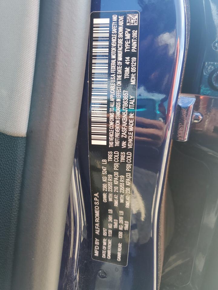 2018 Alfa Romeo Stelvio Ti VIN: ZASFAKBN5JB63657 Lot: 68424505