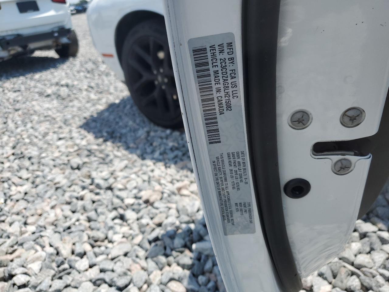 2020 Dodge Challenger Sxt VIN: 2C3CDZAG8LH215082 Lot: 70807375