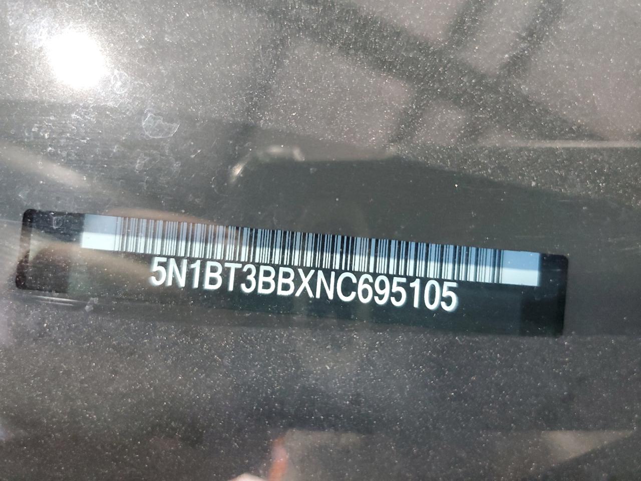 2022 Nissan Rogue Sv VIN: 5N1BT3BBXNC695105 Lot: 68920985