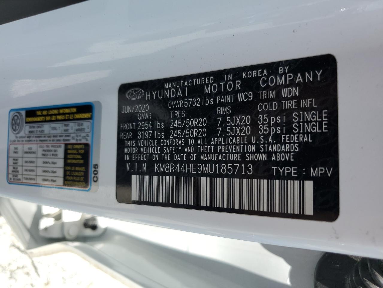 2021 Hyundai Palisade Sel VIN: KM8R44HE9MU185713 Lot: 69960955