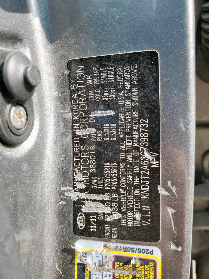 2012 Kia Soul + VIN: KNDJT2A63C7398732 Lot: 68390185