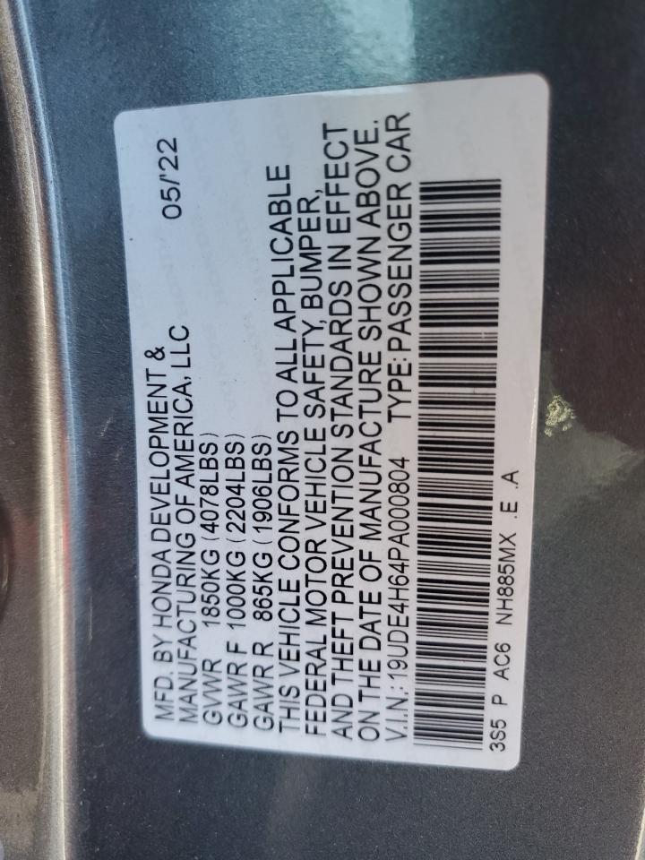 2023 Acura Integra A-Spec Tech VIN: 19UDE4H64PA000804 Lot: 70599435