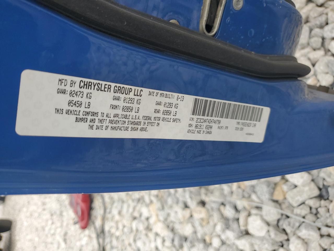 2013 Dodge Charger Police VIN: 2C3CDXAT4DH740790 Lot: 69105875