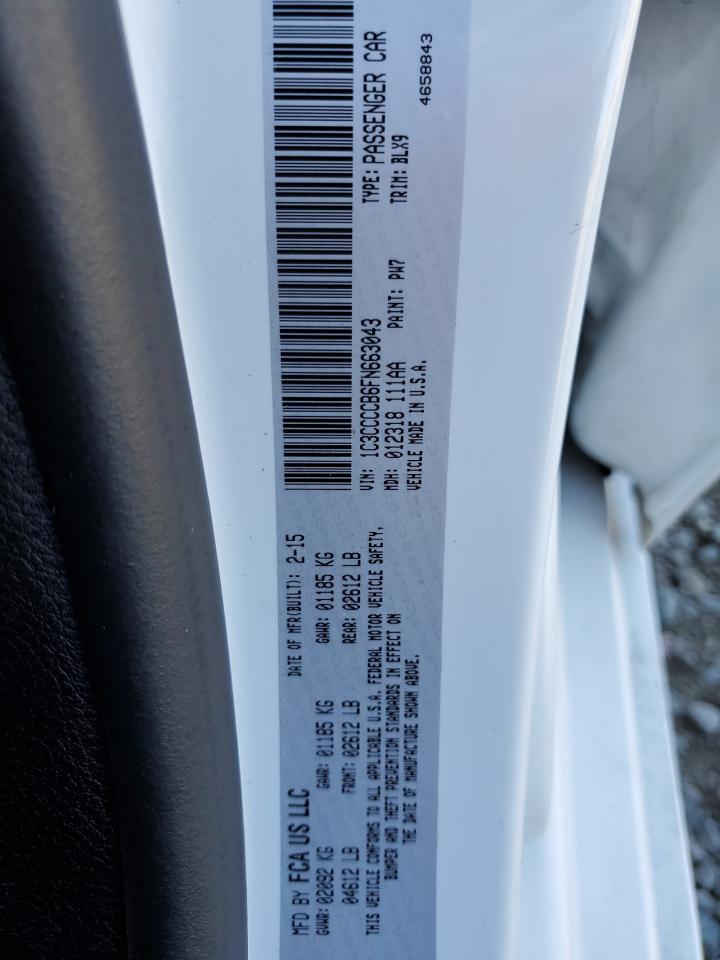 2015 Chrysler 200 C VIN: 1C3CCCCB6FN663043 Lot: 68300625