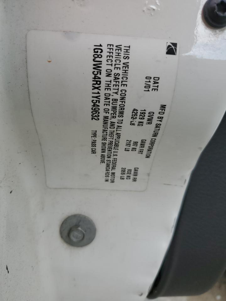 2001 Saturn L300 VIN: 1G8JW54RX1Y549632 Lot: 68057115