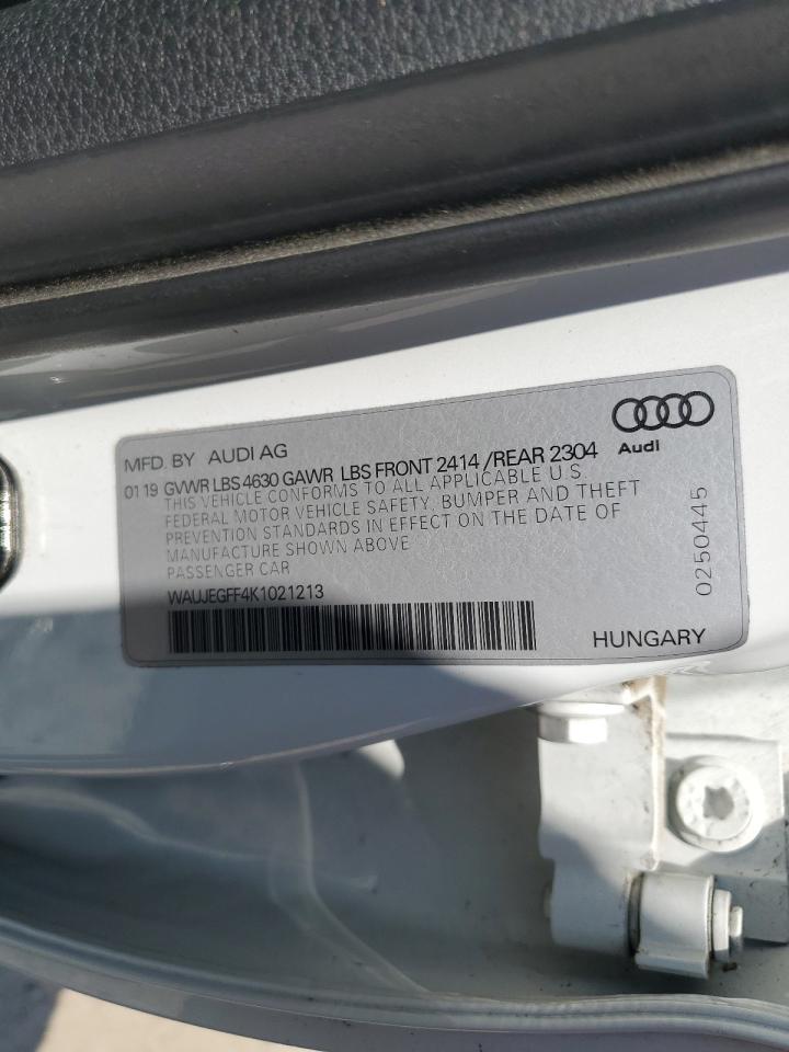 2019 Audi A3 Premium Plus VIN: WAUJEGFF4K1021213 Lot: 67597205
