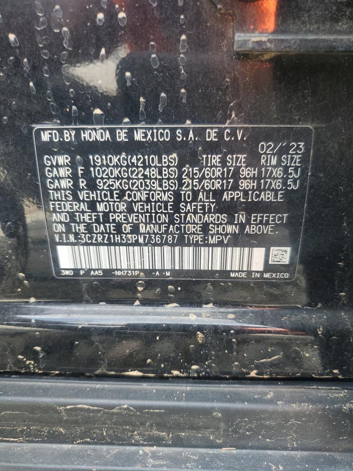 2023 Honda Hr-V Lx VIN: 3CZRZ1H33PM736787 Lot: 68924725