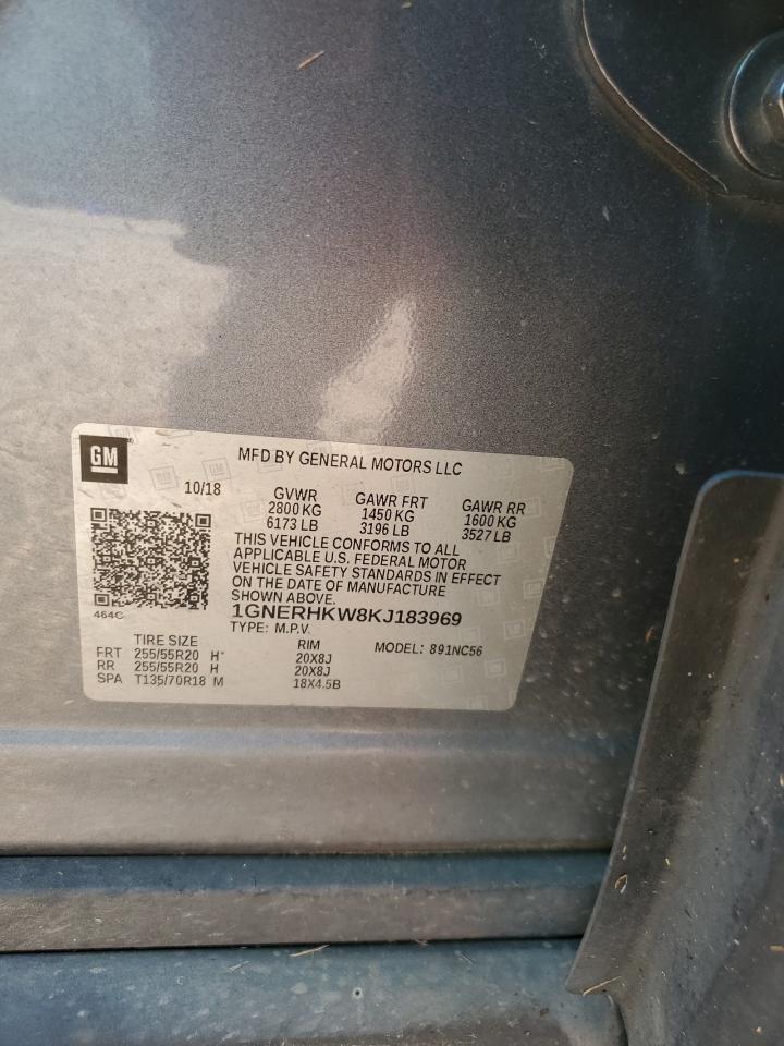 2019 Chevrolet Traverse Lt VIN: 1GNERHKW8KJ183969 Lot: 68818485