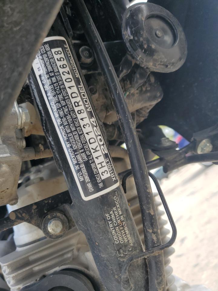 2024 Honda Xr150L E VIN: 3H1KD1318RD102658 Lot: 70542305