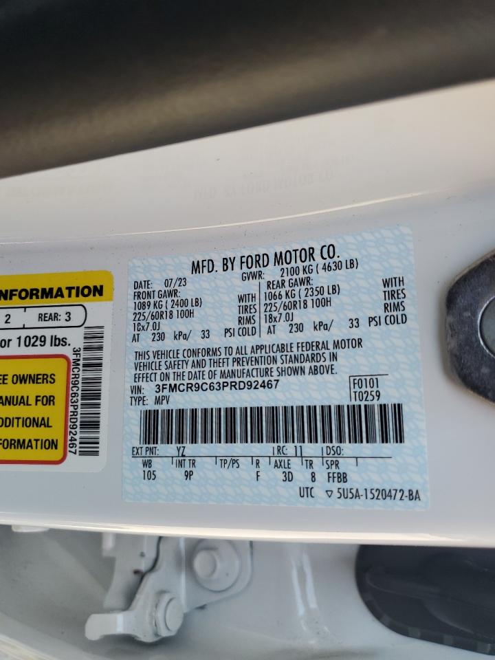 2023 Ford Bronco Sport Outer Banks VIN: 3FMCR9C63PRD92467 Lot: 68170195