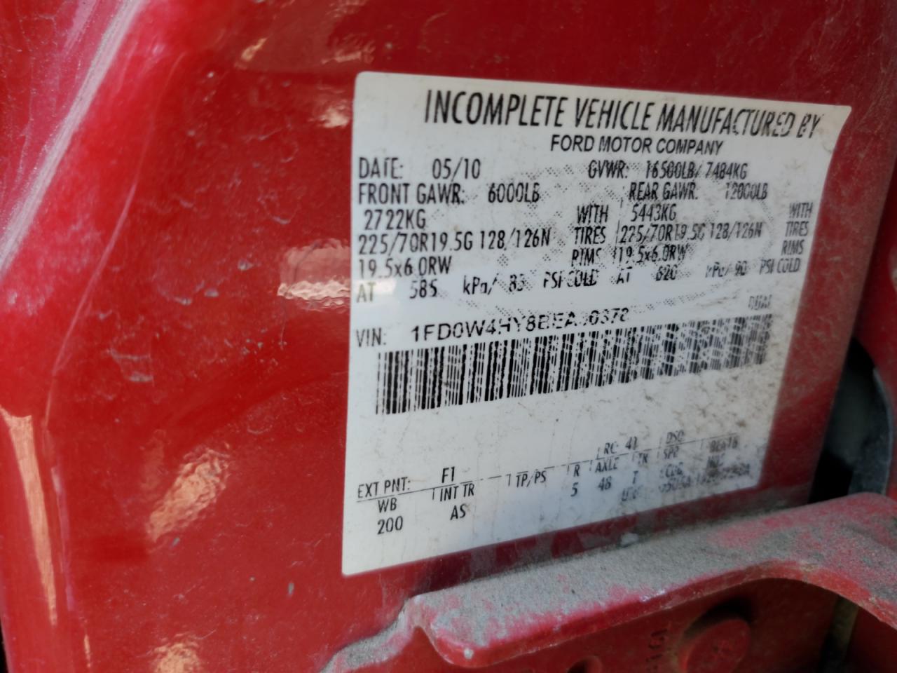 2011 Ford F450 Super Duty VIN: 1FD0W4HY8BEA30378 Lot: 67649085