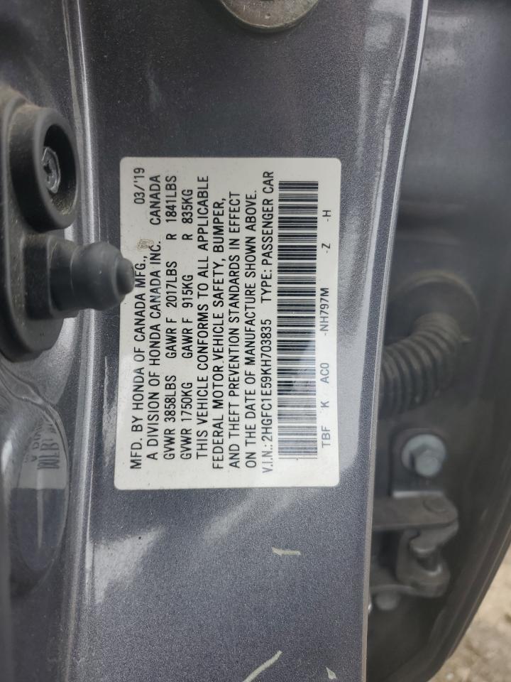 2019 Honda Civic Si VIN: 2HGFC1E59KH703835 Lot: 67362475