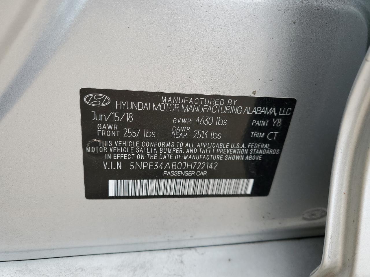 2018 Hyundai Sonata Sport VIN: 5NPE34AB0JH722142 Lot: 67620445