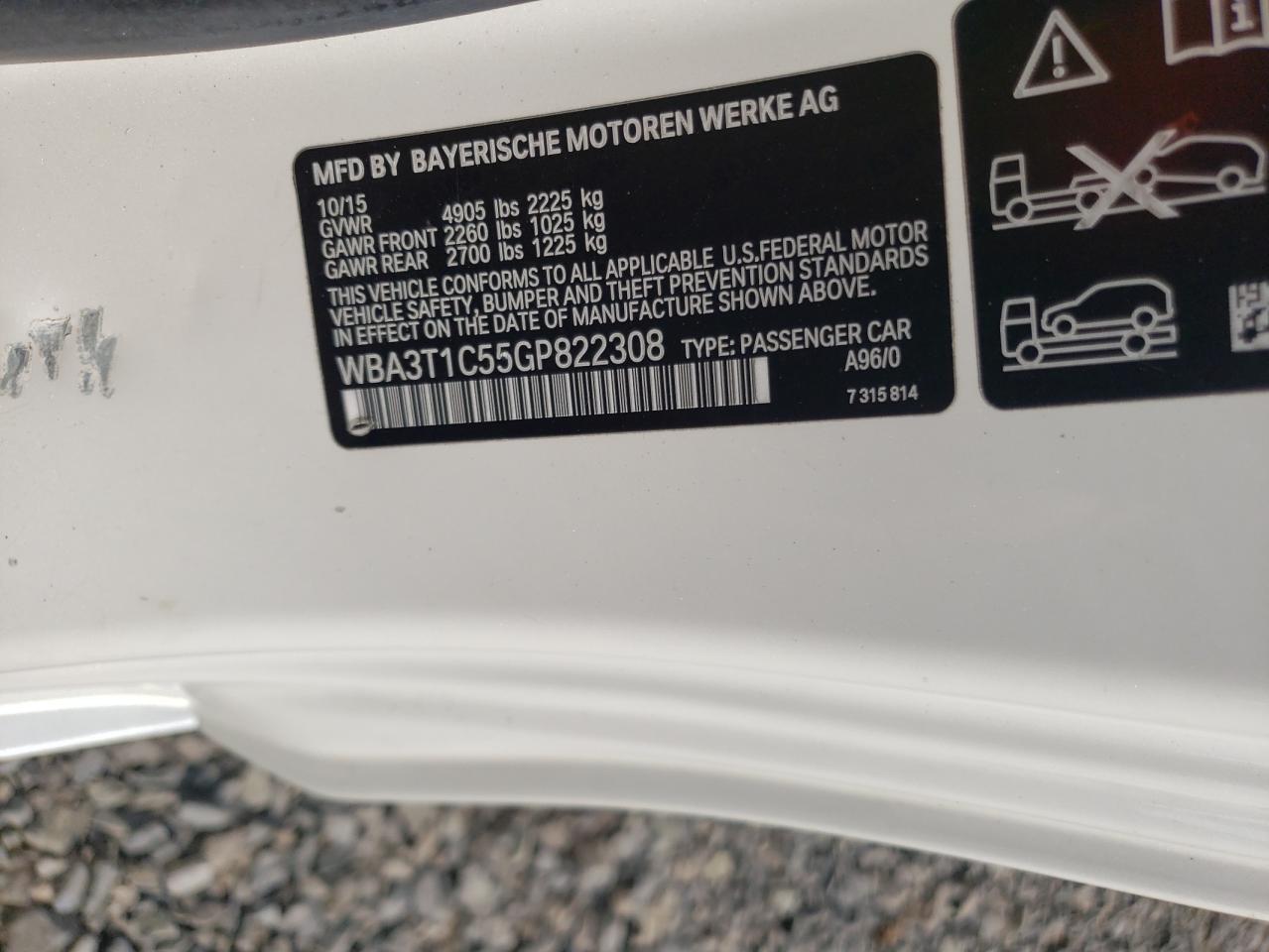 2016 BMW 428 Xi Sulev VIN: WBA3T1C55GP822308 Lot: 68908245