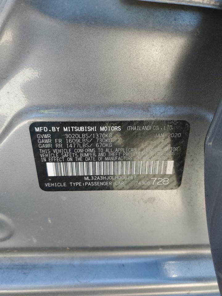 2020 Mitsubishi Mirage Es VIN: ML32A3HJ0LH006247 Lot: 70261615
