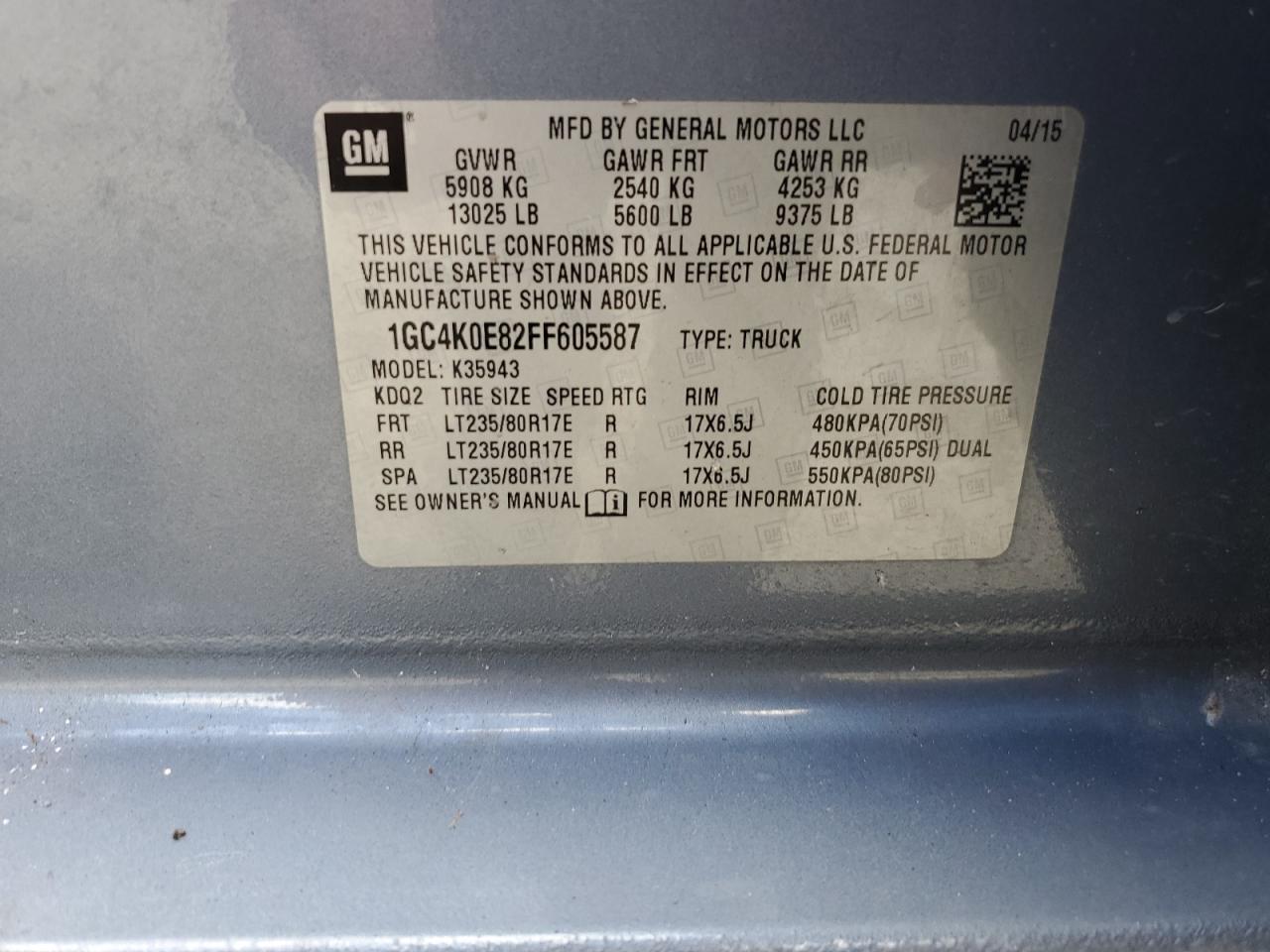 2015 Chevrolet Silverado K3500 Ltz VIN: 1GC4K0E82FF605587 Lot: 70637435