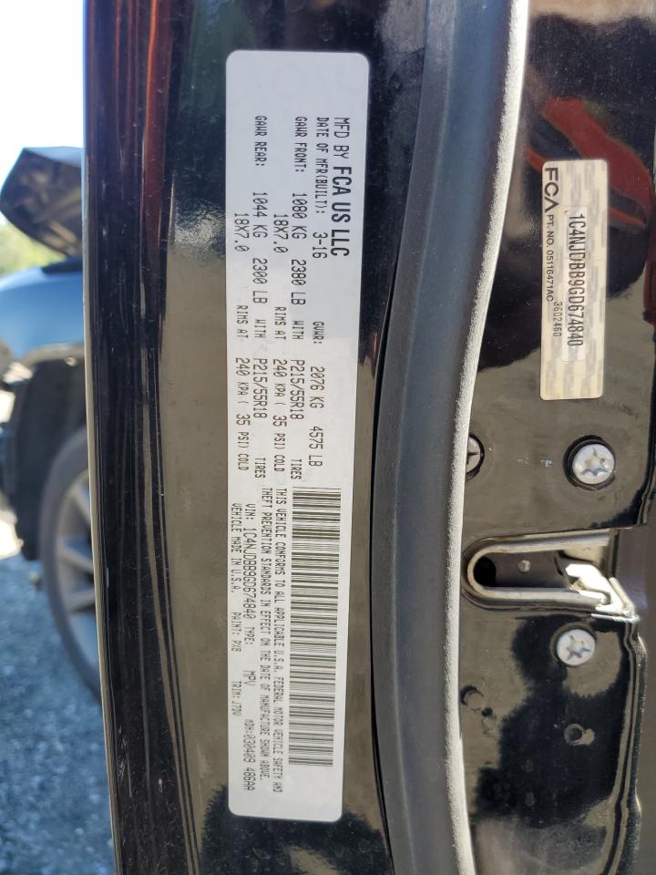 2016 Jeep Compass Sport VIN: 1C4NJDBB9GD674840 Lot: 70013265