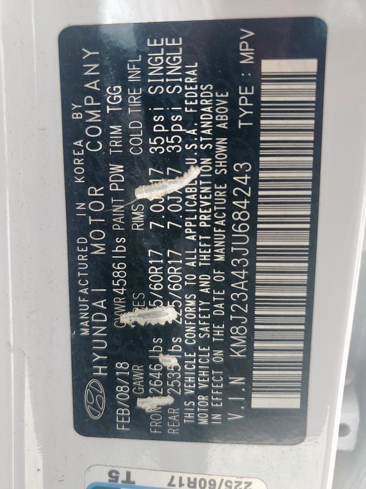 2018 Hyundai Tucson Se VIN: KM8J23A43JU684243 Lot: 69268185