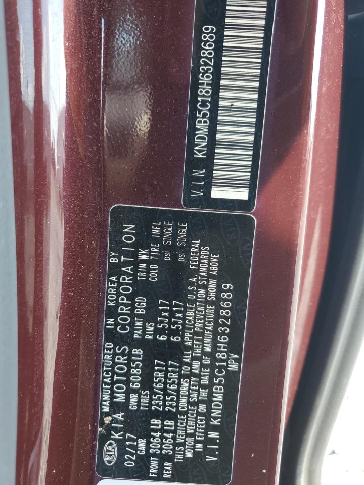 2017 Kia Sedona Lx VIN: KNDMB5C18H6328689 Lot: 68128605