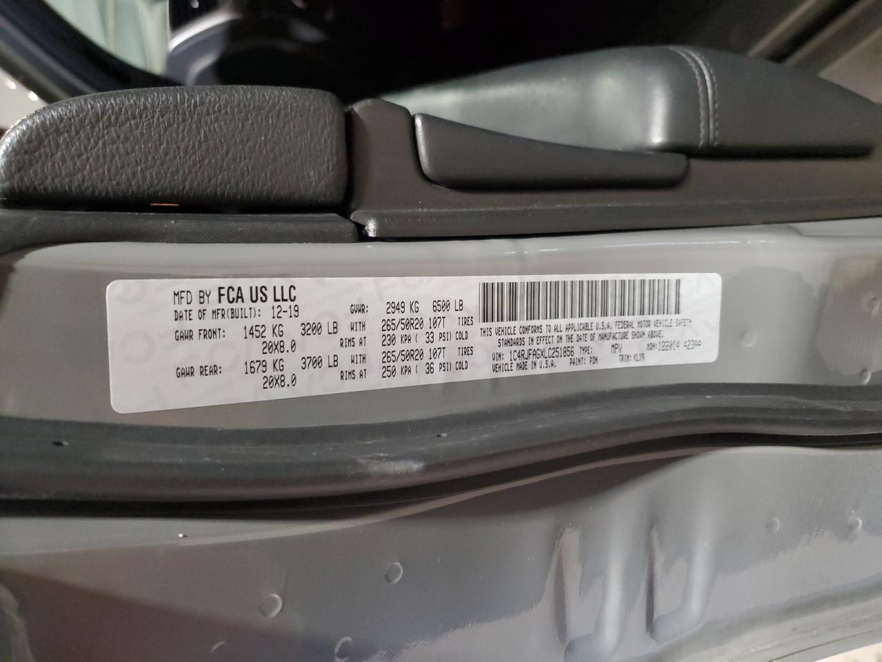 2020 Jeep Grand Cherokee Laredo VIN: 1C4RJFAGXLC251856 Lot: 70458135