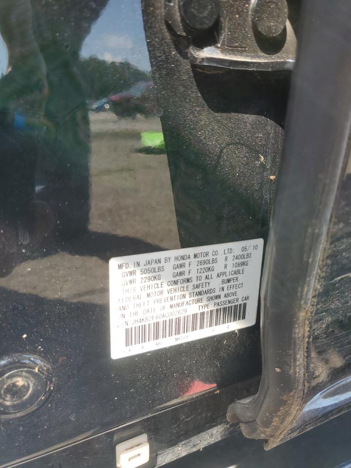 2010 Acura Rl VIN: JH4KB2F60AC002629 Lot: 67288125