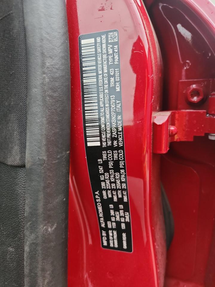 2023 Alfa Romeo Stelvio Ti VIN: ZASPAKBN2P7D67913 Lot: 69099875