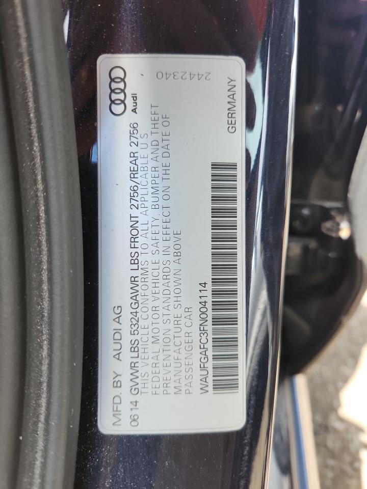 2015 Audi A6 Premium Plus VIN: WAUFGAFC3FN004114 Lot: 68977335