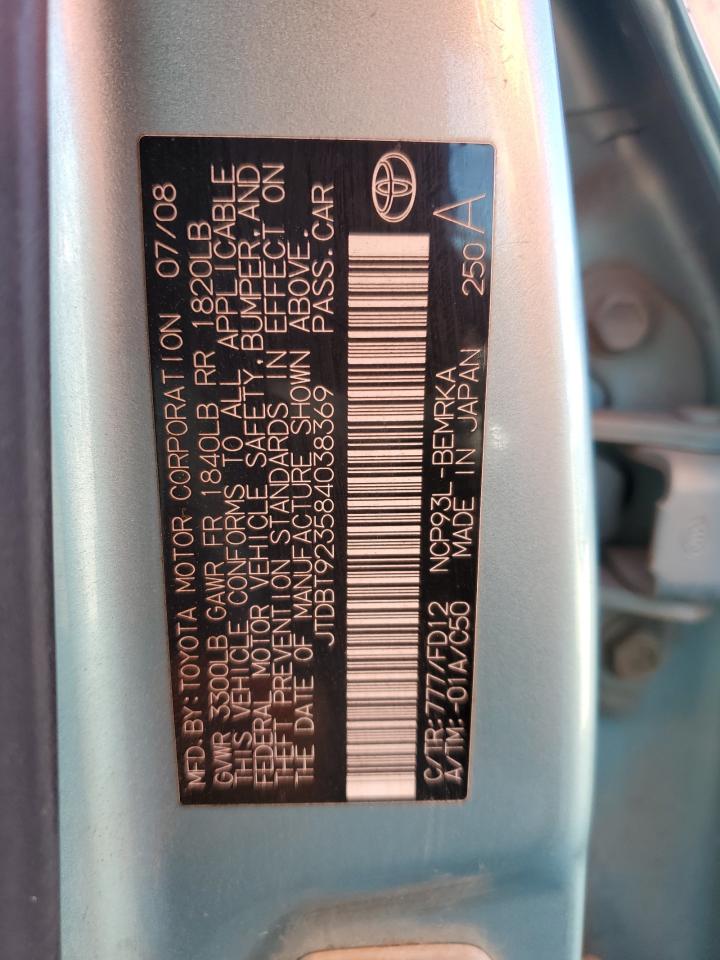 JTDBT923584038369 2008 Toyota Yaris