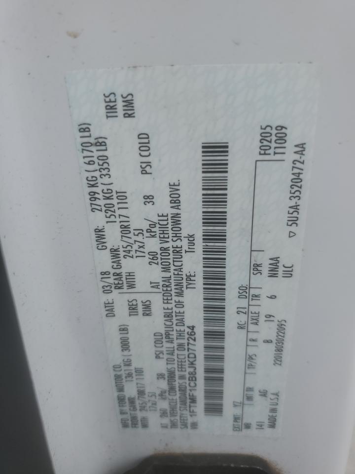 2018 Ford F150 VIN: 1FTMF1CB8JKD77264 Lot: 68337415