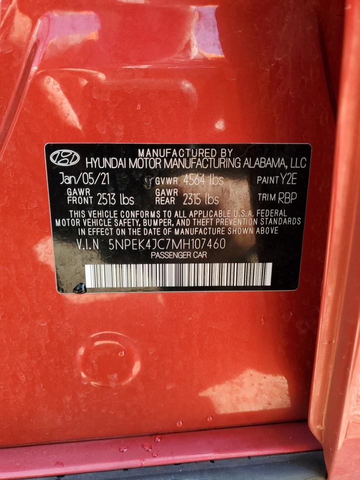 2021 Hyundai Sonata N Line VIN: 5NPEK4JC7MH107460 Lot: 70857095