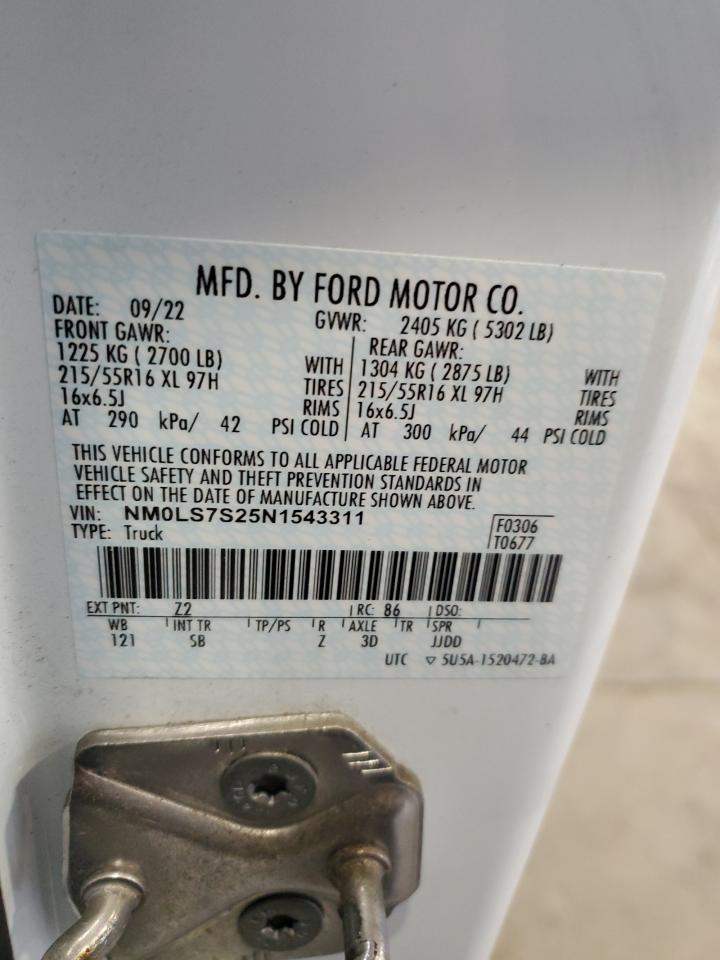 2022 Ford Transit Connect Xl VIN: NM0LS7S25N1543311 Lot: 69108315