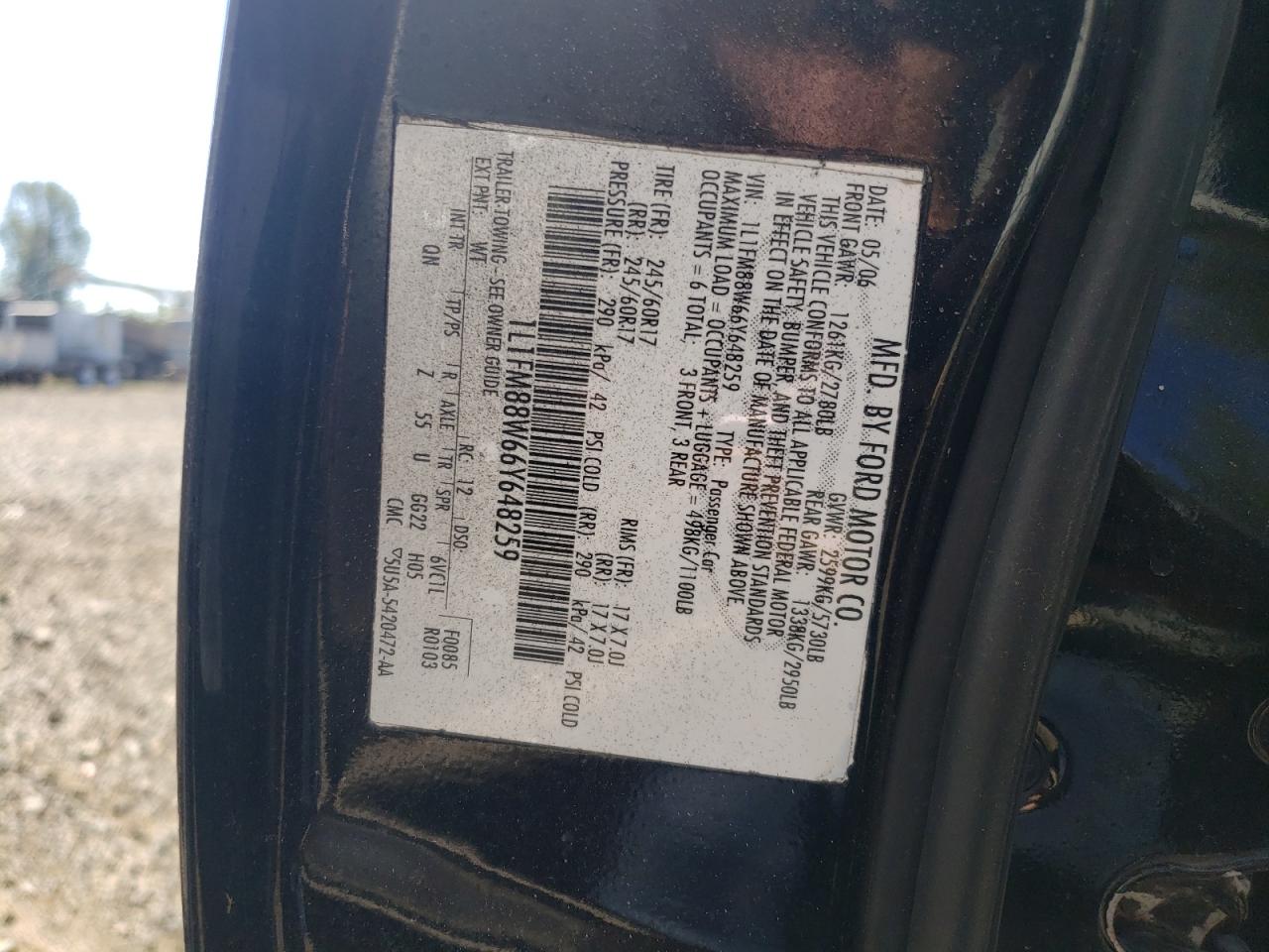 2006 Lincoln Town Car Executive VIN: 1L1FM88W66Y648259 Lot: 64139545