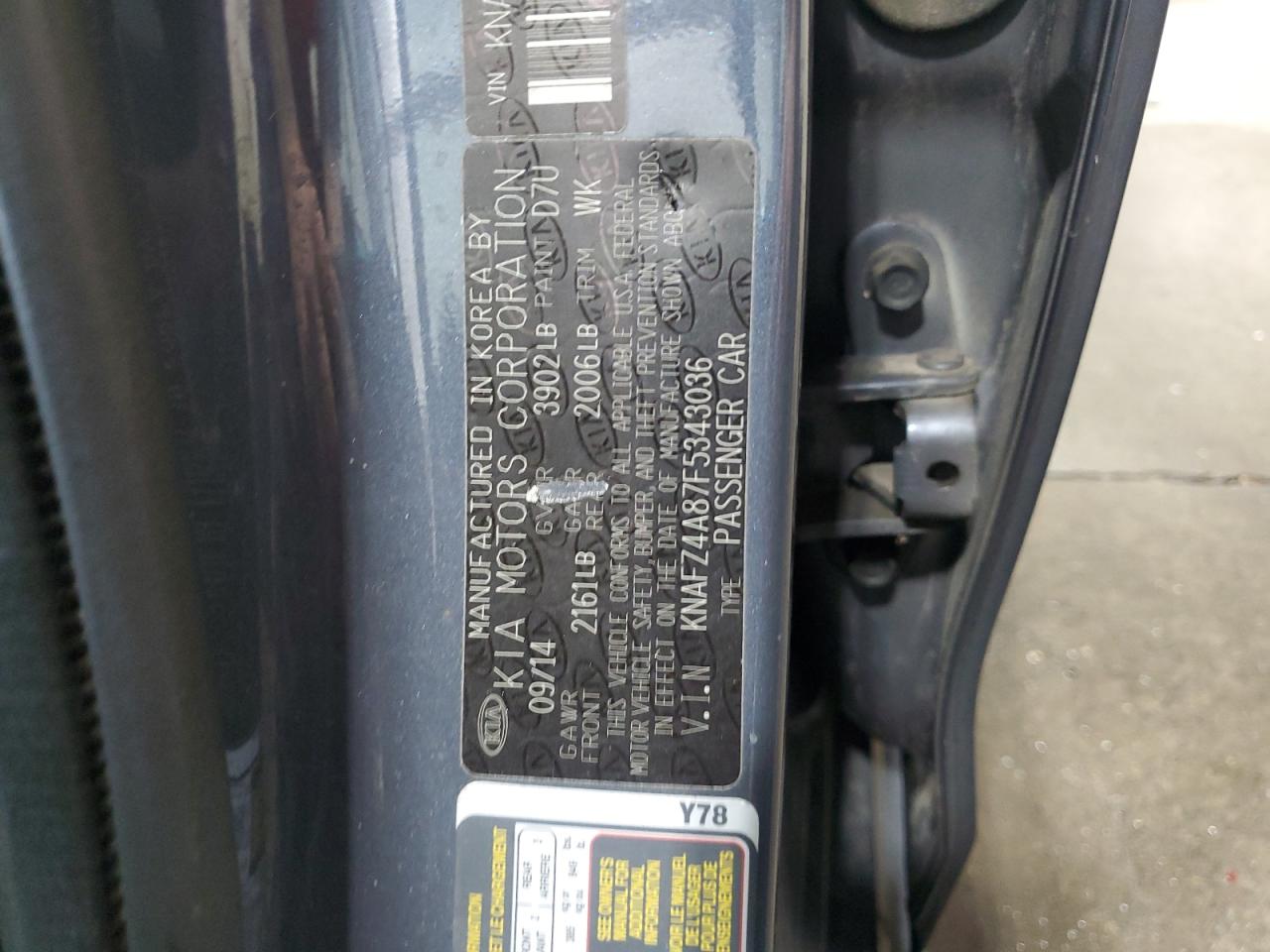 2015 Kia Forte Ex VIN: KNAFZ4A87F5343036 Lot: 67685385