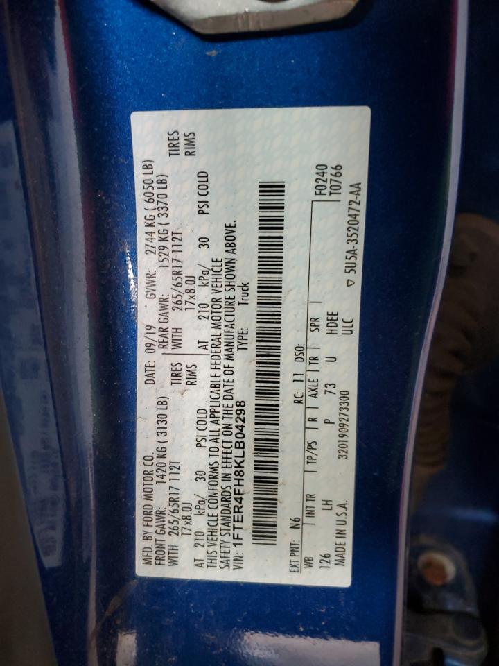 2019 Ford Ranger Xl VIN: 1FTER4FH8KLB04298 Lot: 68828925