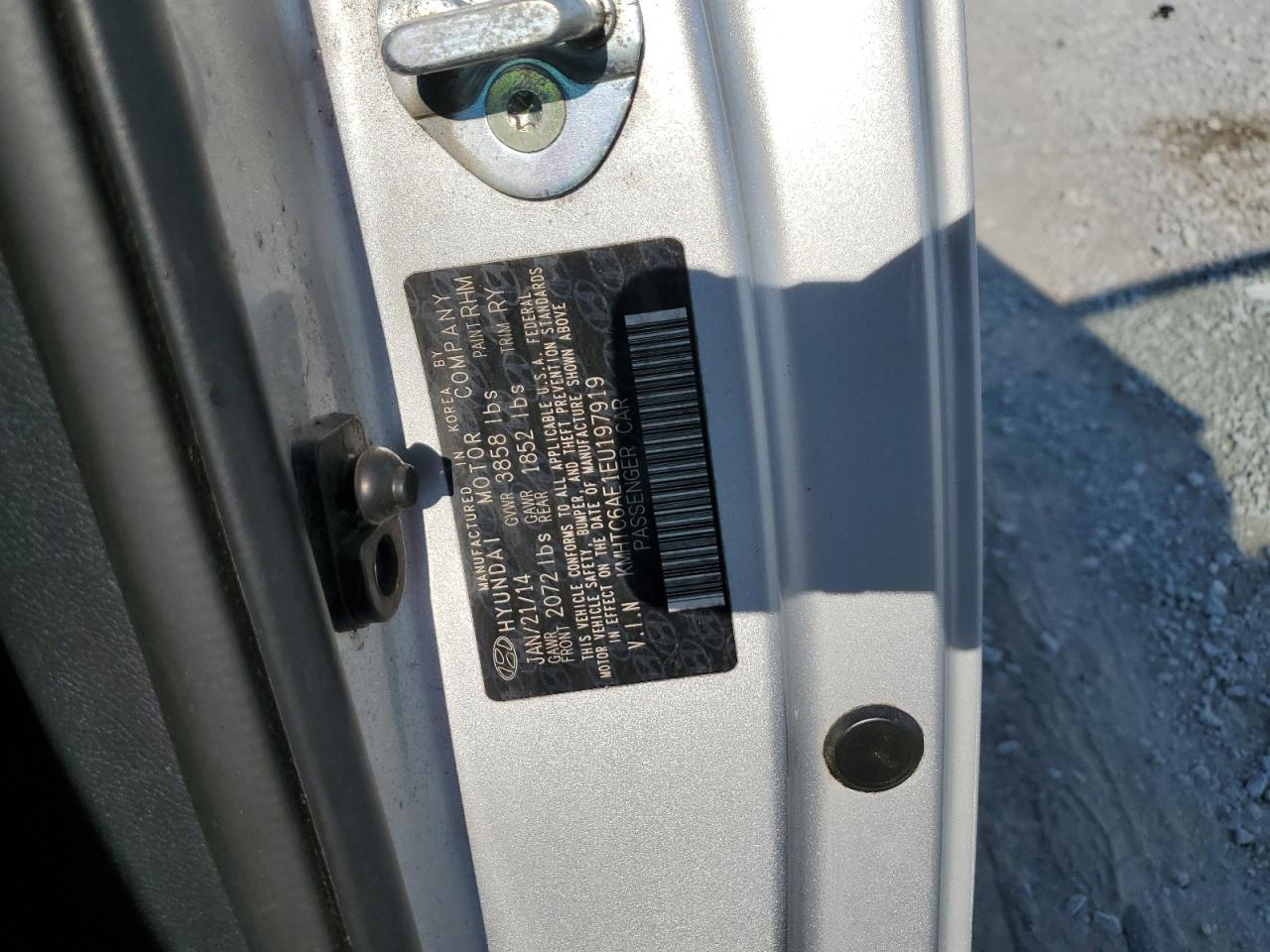 2014 Hyundai Veloster Turbo VIN: KMHTC6AE1EU197919 Lot: 68698405