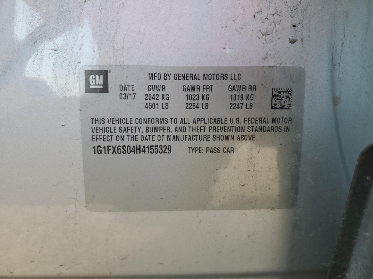 2017 Chevrolet Bolt Ev Premier VIN: 1G1FX6S04H4155329 Lot: 68087965