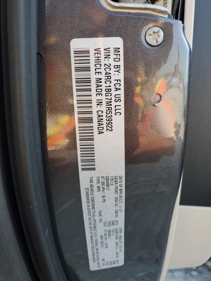 2021 Chrysler Pacifica Touring L VIN: 2C4RC1BG7MR539922 Lot: 69156625