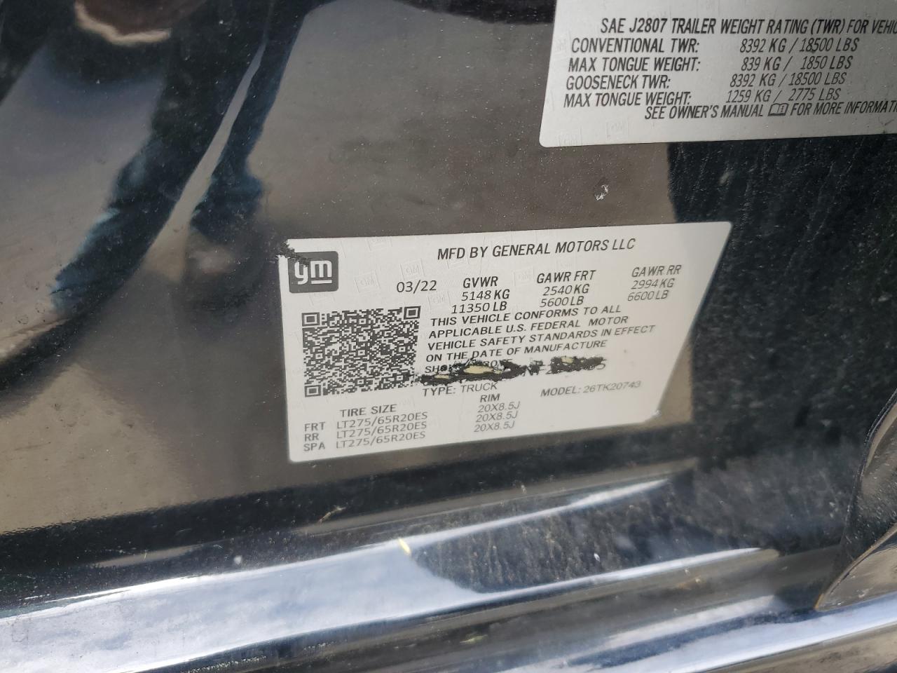 2022 GMC Sierra K2500 Denali VIN: 1GT49REY3NF122110 Lot: 70558735