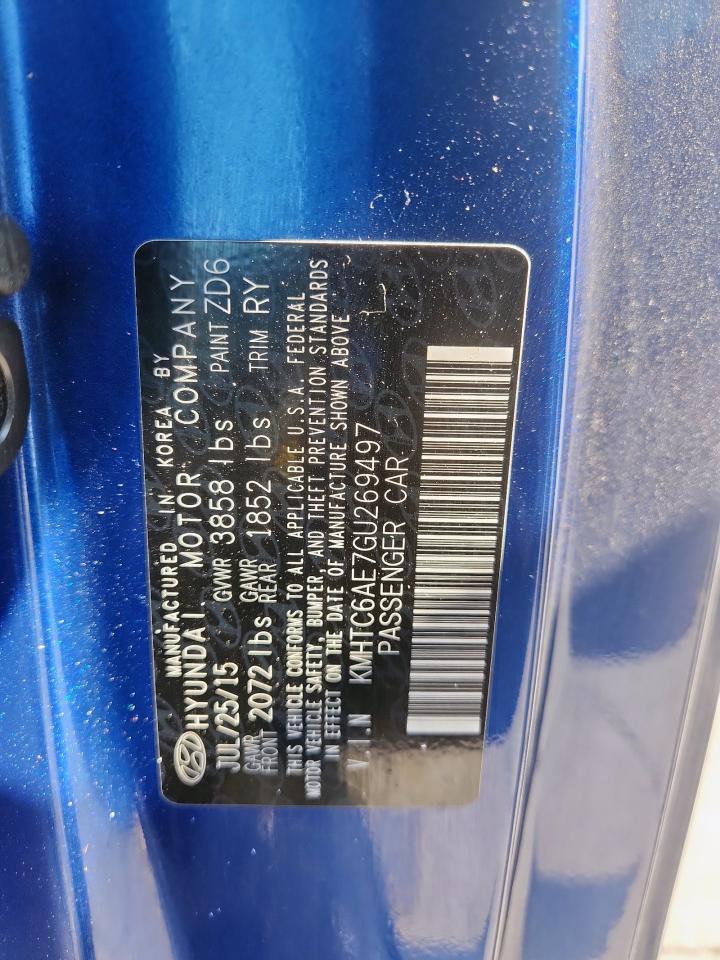 2016 Hyundai Veloster Turbo VIN: KMHTC6AE7GU269497 Lot: 69617475