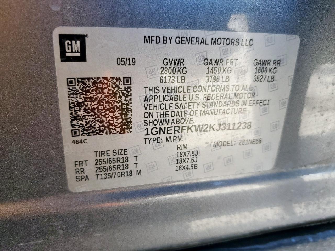 2019 Chevrolet Traverse Ls VIN: 1GNERFKW2KJ311238 Lot: 69267175