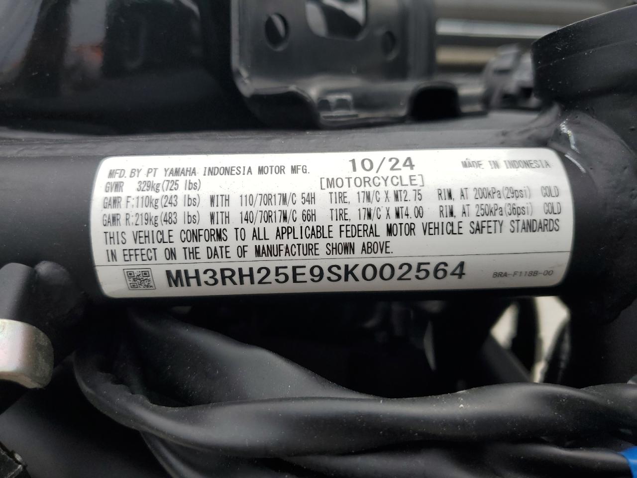 2025 Yamaha Yfz320 A VIN: MH3RH25E9SK002564 Lot: 70810495